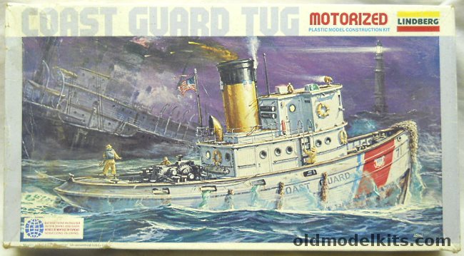 Lindberg 1/84 Coast Guard Tug Boat Motorized, 7412 plastic model kit